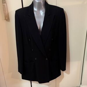 Anne Klein Black Double-Breasted Blazer